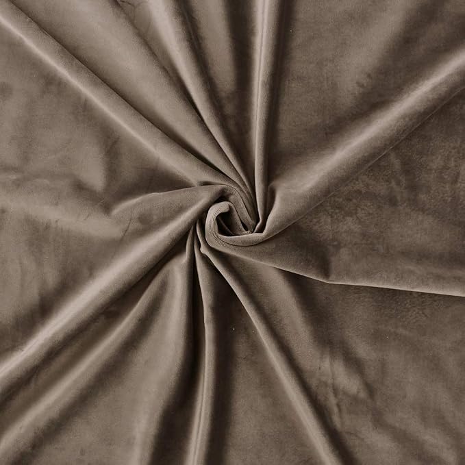 StangH Taupe Velvet Room Darkening Curtains Premium Soft Thermal Insulated - Image 6
