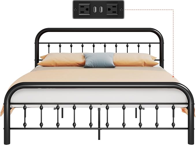 WLIVE Metal Platform Bed Frame, King Size Bed Frame - Image 8