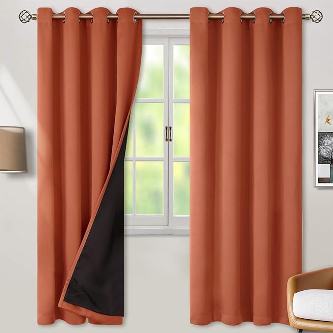 BGment Thermal Insulated 100% Blackout Curtains 72 Inch Length 2 Panels by BGment