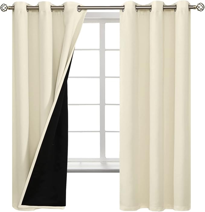 BGment Cream 100% Blackout Curtains - Image 8