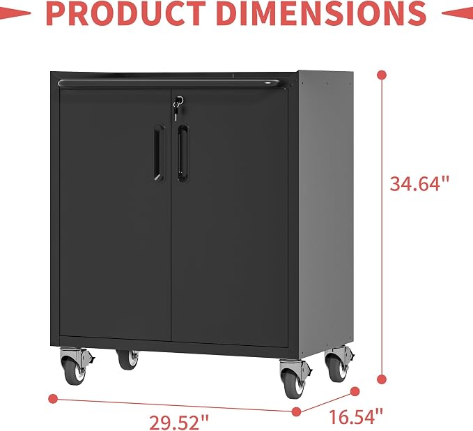 Metal Tool Storage Cabinet for Garage, Mobile Heavy Duty Garage Tool Chests & - Image 3