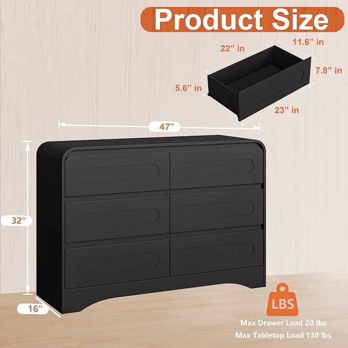4 Pcs Bedroom Set, Dresser and Nightstand Sets, Including Modern Wooden Tall 6 - Image 3