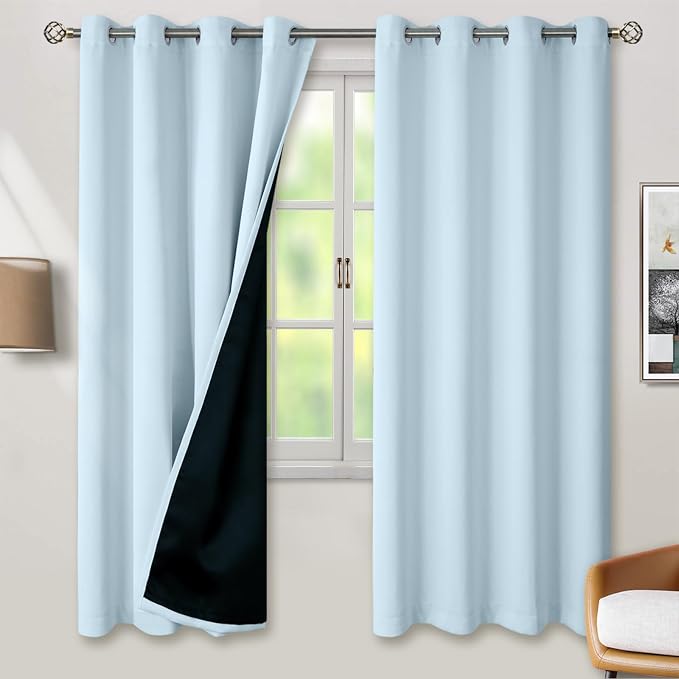 BGment Baby Blue 100% Blackout Curtains by BGment