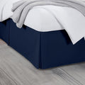 Full Bed Skirt, Luxury 14 Inch Drop Navy Blue Pleated Bed Skirt, Double Brushed by Unknown
