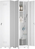 Metal Tall Broom Storage Cabinet, Slim Bathroom Cabinet, Metal Storage Cabinets by FATIGOSstoragecabinet