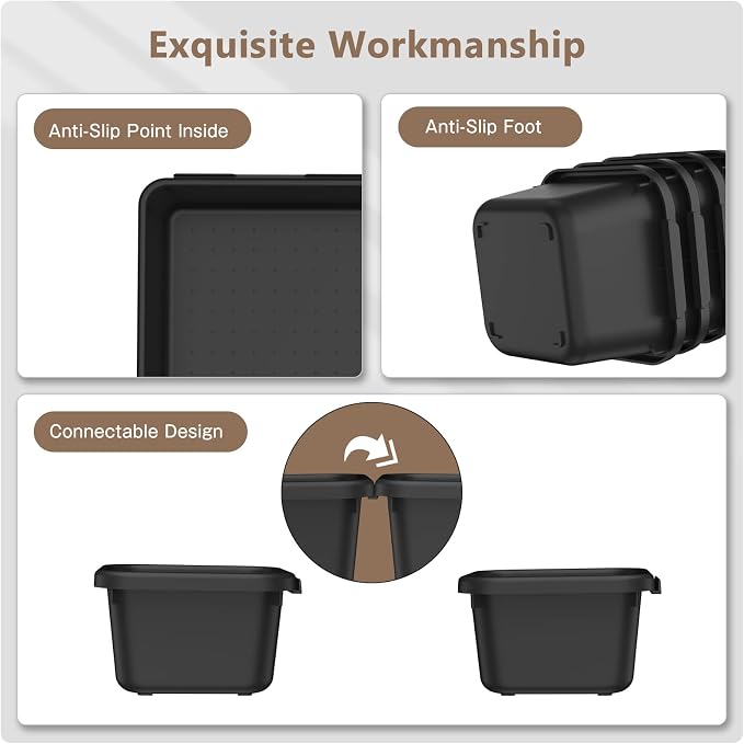 A-LuGei 【42PCS】【Black】 Tool Box Organizer Tray Divider Set, Desk Drawer - Image 6