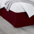 Full Bed Skirt, Luxury 15 Inch Drop Burgundy Pleated Bed Skirt, Double Brushed by Unknown