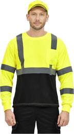 AYKRM Safety T Shirt Reflective High Visibility hi vis Long Sleeve T Shirt - Image 5