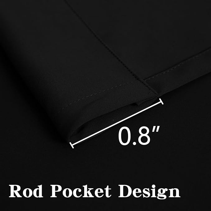 Blackout Curtains for Bedroom 1 Panel, Custom Curtains Thermal Insulated Black - Image 3