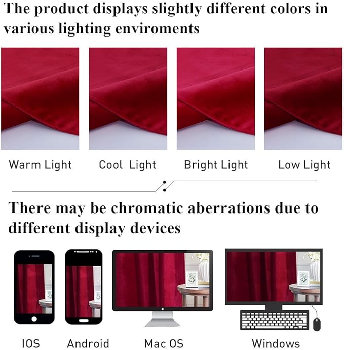StangH Red Curtains for Living Room 42 inch Width Velvet Privacy Doorway - Image 9