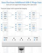 Jgstkcity Desk Clamp Power Strip, 40W Total Fast Charging Station, 2 PD 20W USB - Image 4