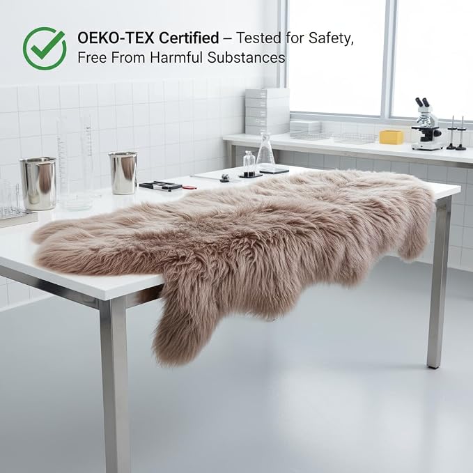 Premium Genuine Sheepskin Rug 2' x 6' Long Fur Soft & Natural Bedside Area Rug - Image 8