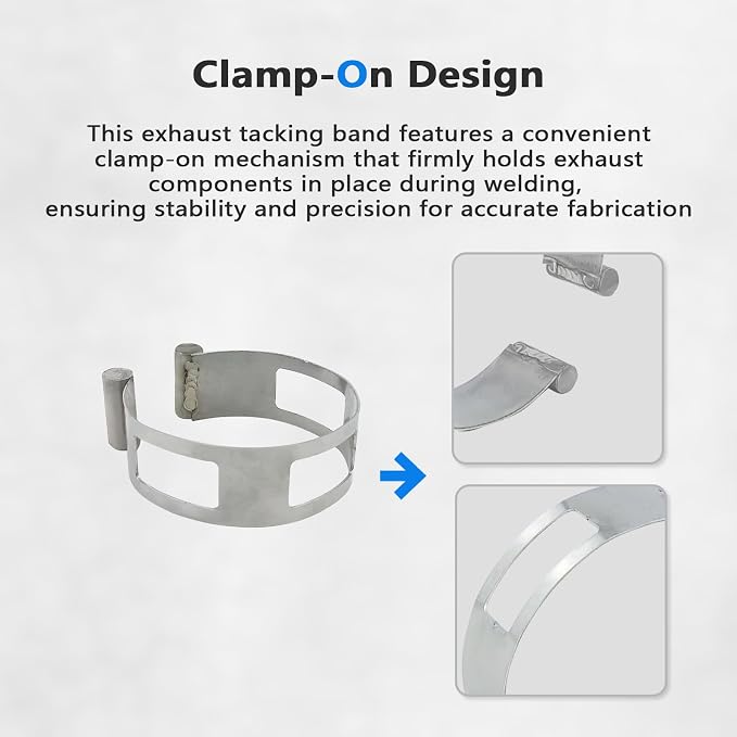 2.5 Inch Stainless Steel Welding Tacking Band Clamp, Clamp-On Exhaust Pipe - Image 4