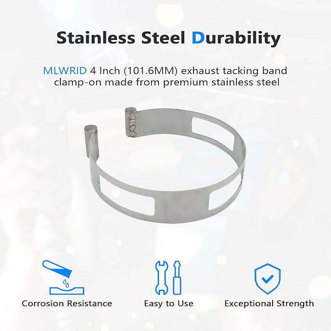 4 Inch Stainless Steel Welding Tacking Band Clamp, Clamp-On Exhaust Pipe - Image 2