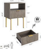 Masupu Night Stand, Mid-Century Modern Bedside Table - Image 2