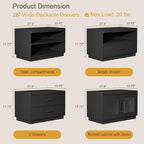 Stackable Storage Drawers, Wood Stackable Closet Organizer Modern Large - Image 3