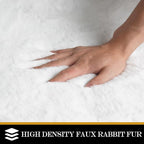 Latepis Round Furry Rugs 5ft White Circle Rugs - Image 4