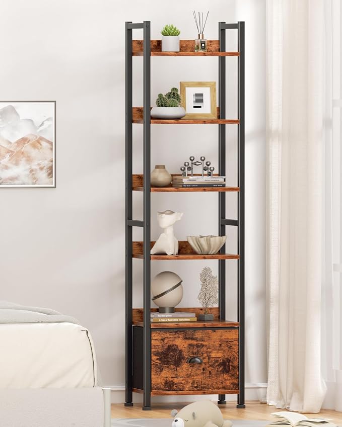Furologee 6 Tier Bookshelf, Tall Shelf - Image 7
