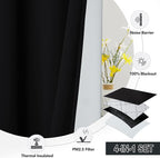 RYB HOME Soundproof Curtains for Bedroom, PM2.5 Particle Filter 100% Blackout - Image 5
