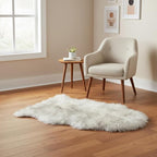 Super Area Rugs Gray & White Mix Sheepskin Rug Genuine Single 2x3ft Pelt Fluffy - Image 3