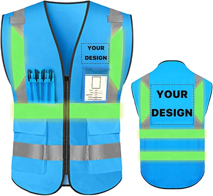YOWESHOP High Reflective Visibility Safety Vest Custom Your Logo Safety Workwear by YOWESHOP