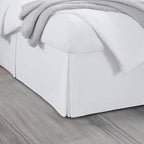 King Bed Skirt, Luxury 18 Inch Drop White Pleated Bed Skirt, Double Brushed by Unknown