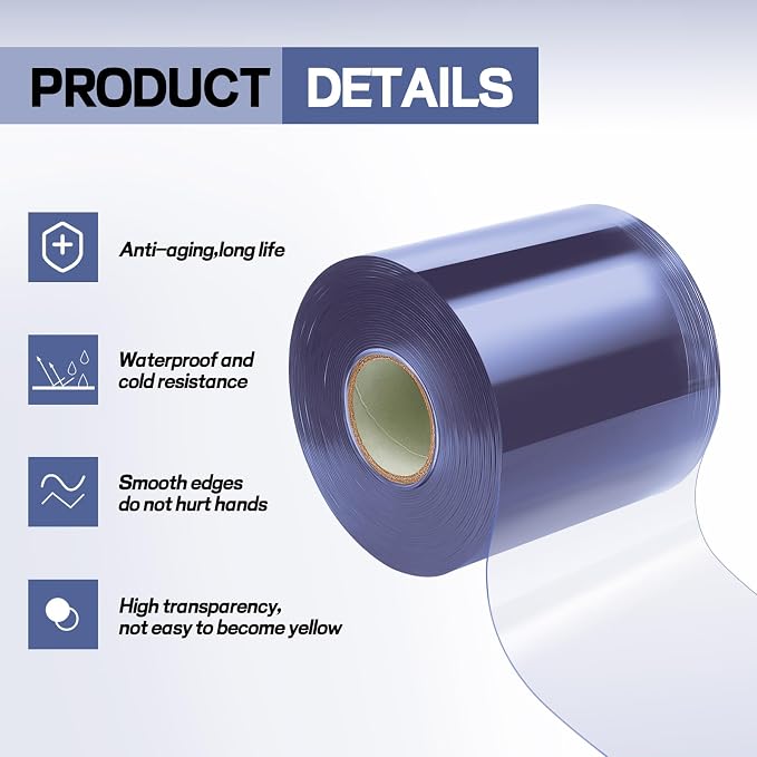 Moukeren Plastic Door Curtain for Winter 50 ft x 8 Inch Thermal Insulated - Image 3