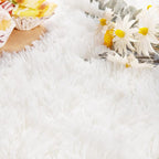 Noahas Fluffy Cream White Rugs for Bedroom Living Room, 2.6'X5.3' Oval Throw - Image 6