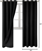 BGment Black Blackout Curtains 95 Inches Long 2 Panels Set - Image 9
