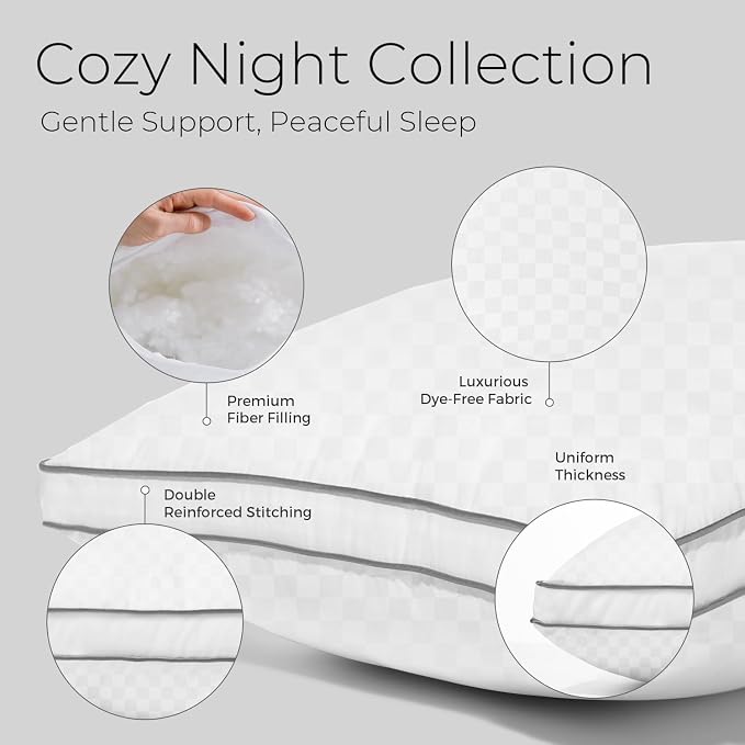 Sweetnight Pillows Queen Size Set of 2, Bed Hotel Pillows, Almohadas para Dormir - Image 3