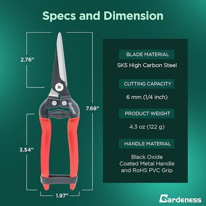 Gardeness Straight SK5 Steel Pruning Shear Garden Scissor Flower Leaf Trimmer - Image 6