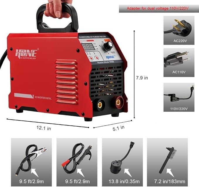 HONE ARC Welder, Actual 185Amp 110V/220V Stick Welder - Image 6