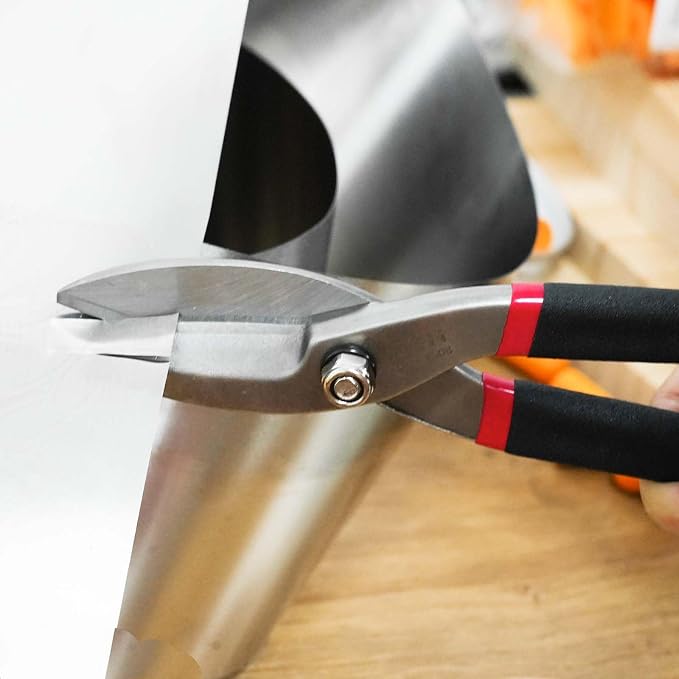 ZKH 10 Inch Tin Snips, Alloy Steel Forged Heavy Duty Metal Shears - Image 5