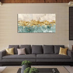 DZL Art A74650 brown And blue Abstract Painting Modern Decor Wall Art Tan color - Image 5