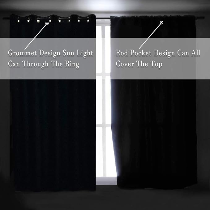 DONREN Medium Grey Blackout Curtains - Image 6