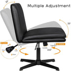 PUKAMI Criss Cross Legged Office Chair, Armless Office Desk Chair No Wheels - Image 7