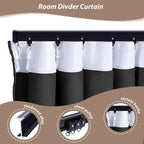 Room Divider Curtains with Ceiling Curtain Track Set Window Curtain - Image 5