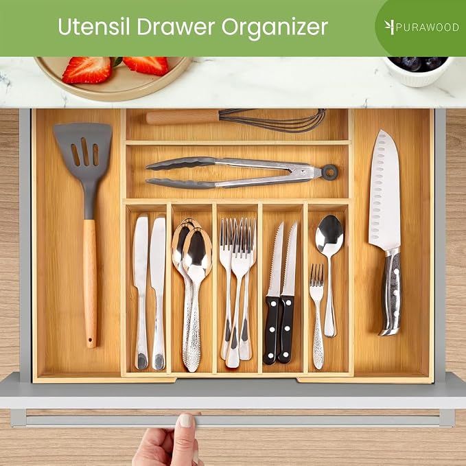 Purawood Bamboo Drawer Organizer - Image 5