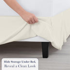Twin Bed Skirt, Luxury 15 Inch Drop Ivory Pleated Bed Skirt, Double Brushed - Image 5