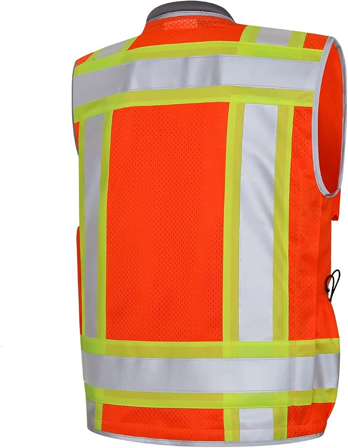 Dib Safety Reflective Vest Heavy Duty, High Visibility Two Tone Engineer Vest - Image 2