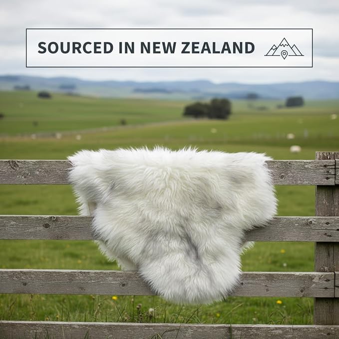 Super Area Rugs Gray & White Mix Sheepskin Rug Genuine Single 2x3ft Pelt Fluffy - Image 9