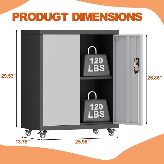 31.5''H Metal Garage Storage Cabinet - Image 3