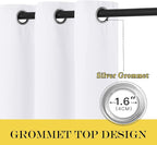 NICETOWN 50% Blackout White Living Room Curtain 108 inches Long - Image 2