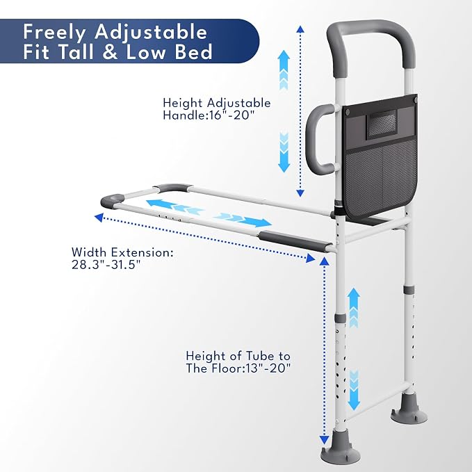 HOMEAL Bed Rails for Elderly Adults Safety, Reinforced Bedrails for Elderly - Image 5