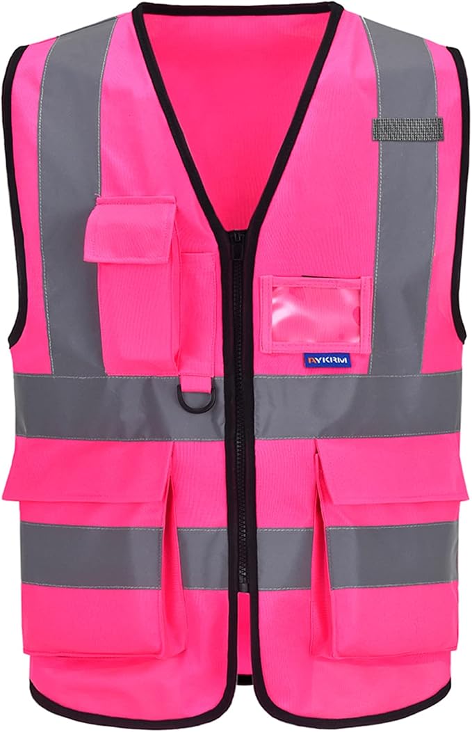A-SAFETY Pink Safety Vests for Women, Working Safety Vest by A-SAFETY