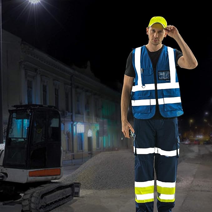 A-SAFETY Blue safety vests Reflective Safety Vest Hi Vis Bright Neon Color - Image 7