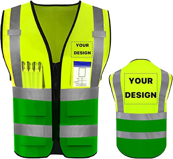 YOWESHOP High Reflective Visibility Safety Vest Custom Your Logo Safety Workwear by YOWESHOP