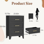 Metal Small Dresser for Bedroom, 3 Drawer Dresser - Image 3