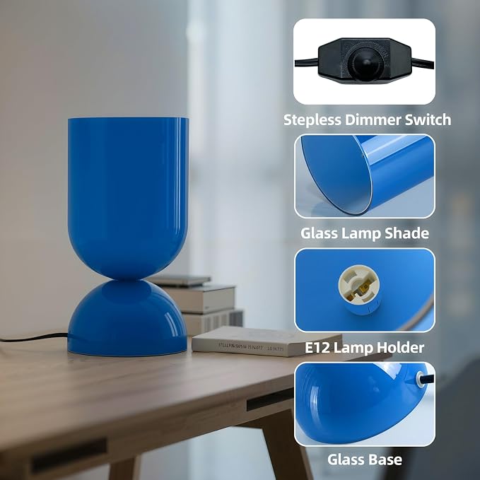 8.9" Modern Glass Table Lamp for Living Room, Dimmable Desk Lamps for Bedroom - Image 3