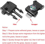 5/8 Inch Compass Flint Scraper Fire Starter Whistle Buckle Paracord Bracelet - Image 6